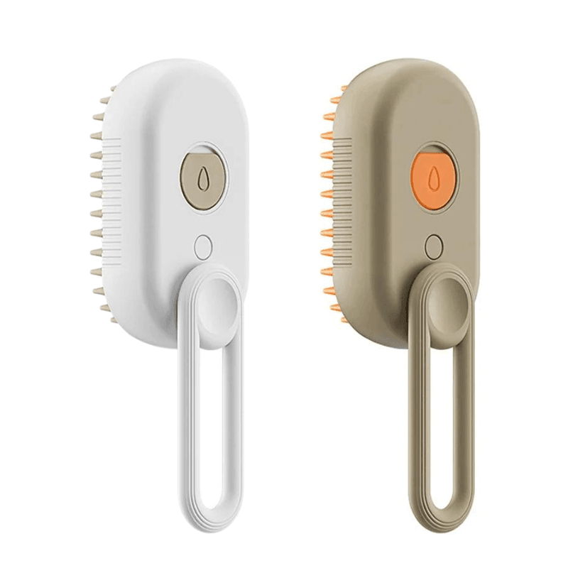 white and brown Cat and Dog Steam Pet Brush