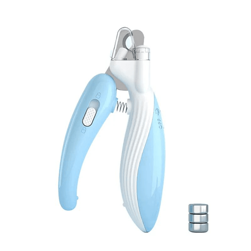 blue Pet Nail Clippers with Light  and batteries