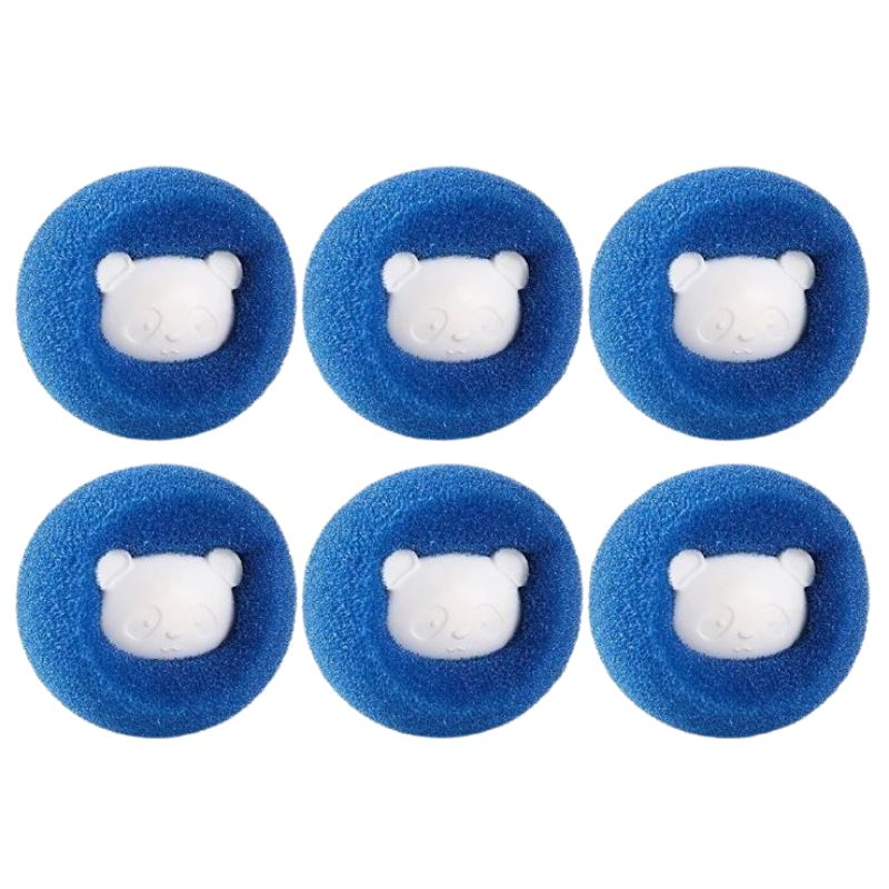 six blue Pet Hair Remover for Washing Machine