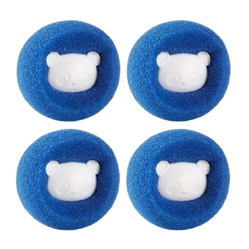 four blue Pet Hair Remover for Washing Machine