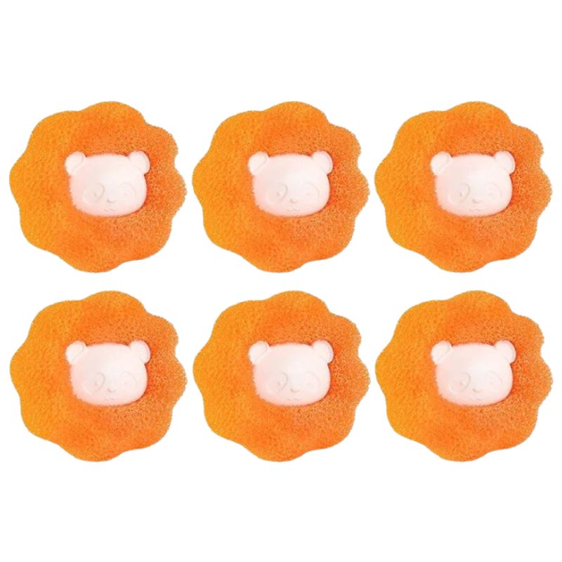 six orange Pet Hair Remover for Washing Machine 