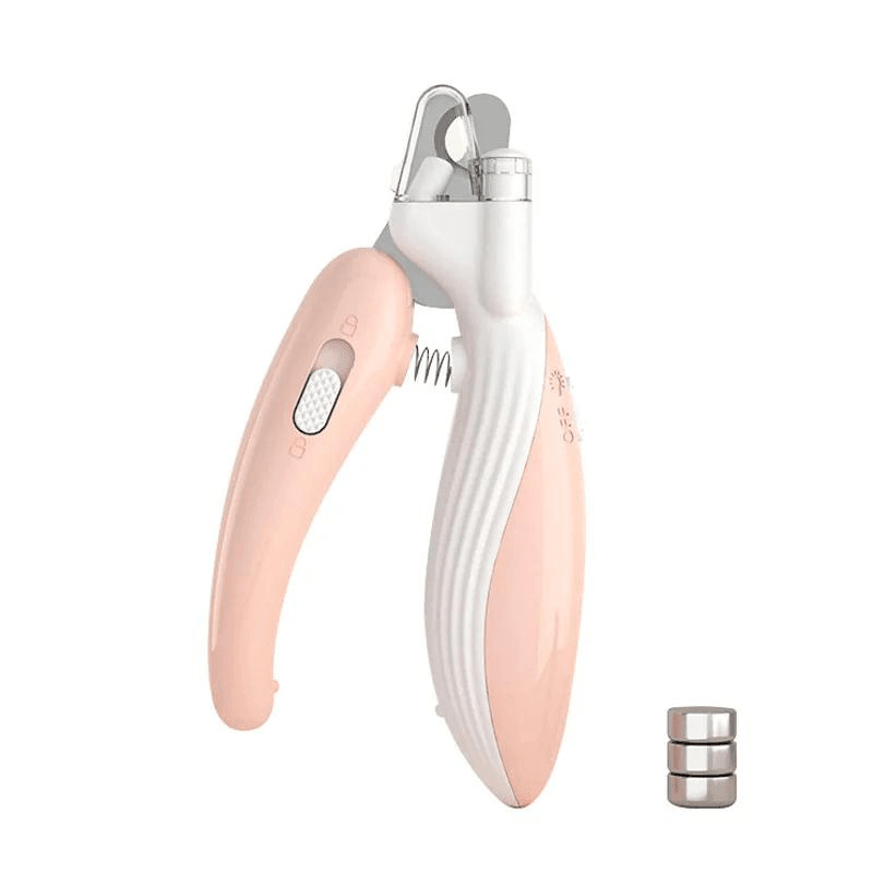 pink  Pet Nail Clippers with Light  and batteries