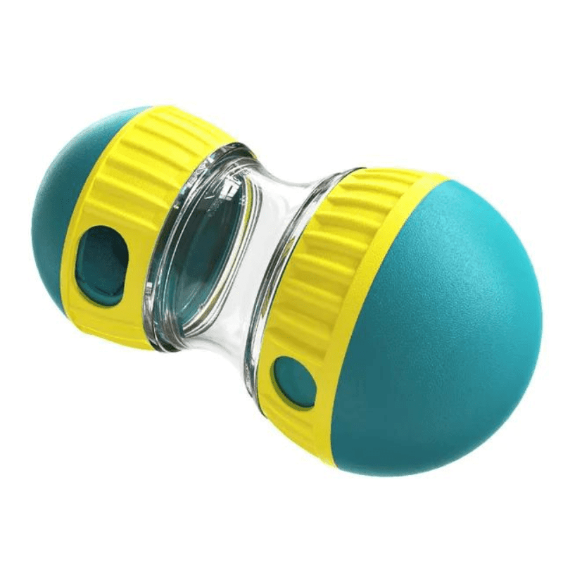 yellow and blue Treat Dispensing Dog toy